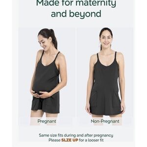 Aulai Women's Maternity and Beyond Romper - Black NWT